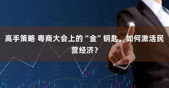 高手策略 粤商大会上的“金”钥匙，如何激活民营经济？